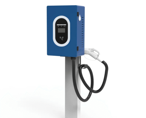 20/30/40kW pedestal DC fast EV charger with dual connector for commercial and fleet charging