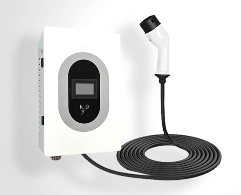 20-30-40kW pedestal DC fast EV charger with dual connector for commercial and fleet charging-White exterior