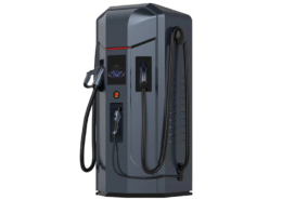 142kW DC fast charging station with triple guns, supports CCS2 and GB/T connectors for commercial EV charging