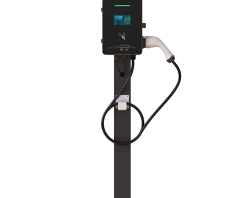 7kW Level 2 EV charger installed at home garage wall for residential EV charging