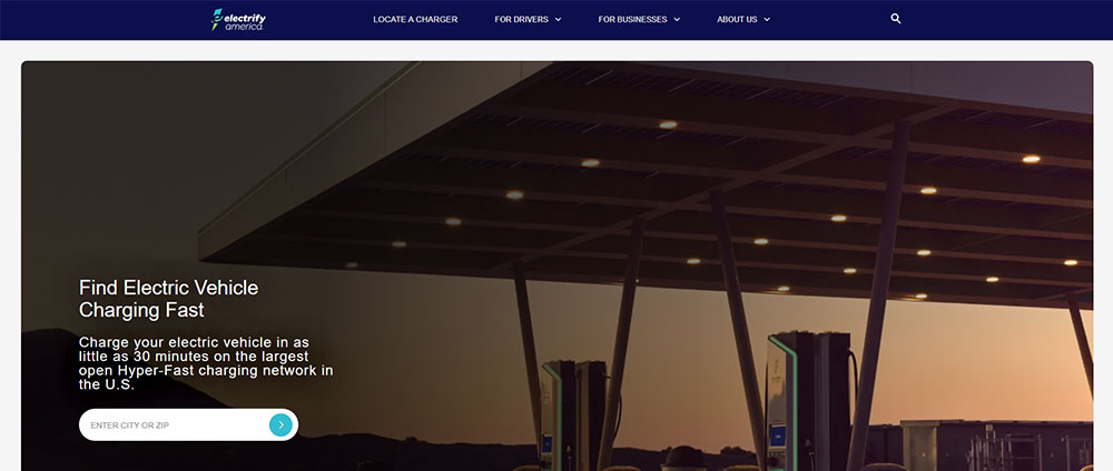 electrify electric vehicle charging station website