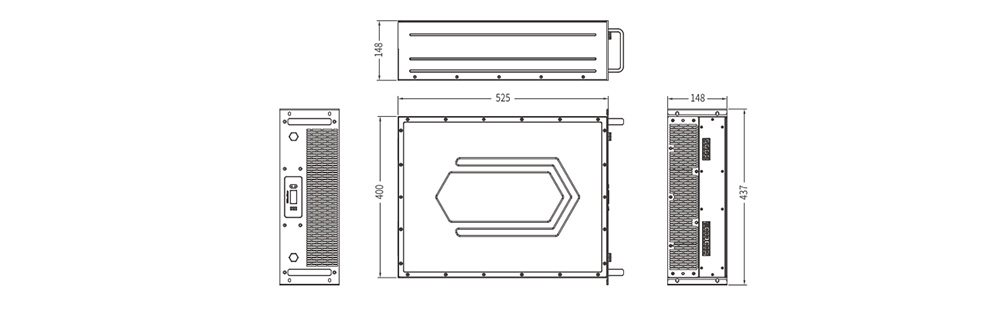 40kW IP65 High Protection Charging Module structure Size