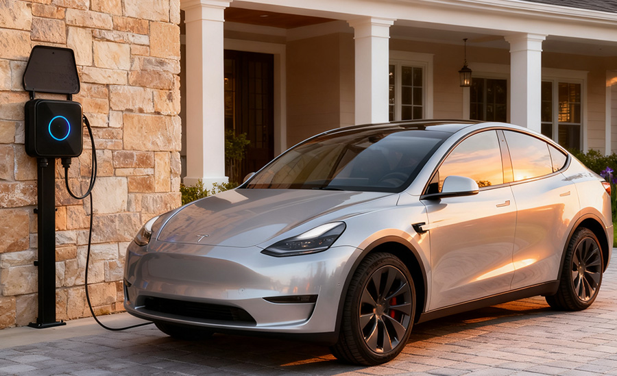 Wall-Mounted AC EV Charger 3.5kW 7kW Level 1 Type 1 J1772 Home Charger