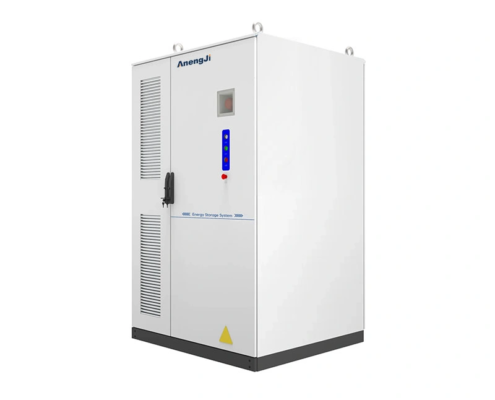 418kWh liquid-cooled BESS cabinet at an angle on white background