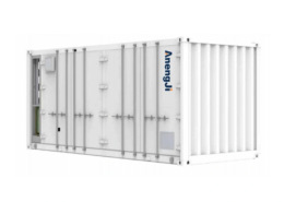 5MWh liquid-cooled battery energy storage container front view for utility-scale and grid battery storage projects