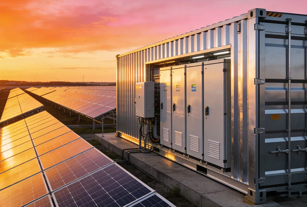Utility-scale battery energy storage system (BESS) integrated with solar farm