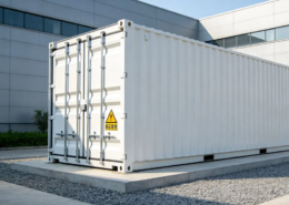 Real-world installation of AnengJi commercial battery energy storage system on an industrial site for peak shaving.