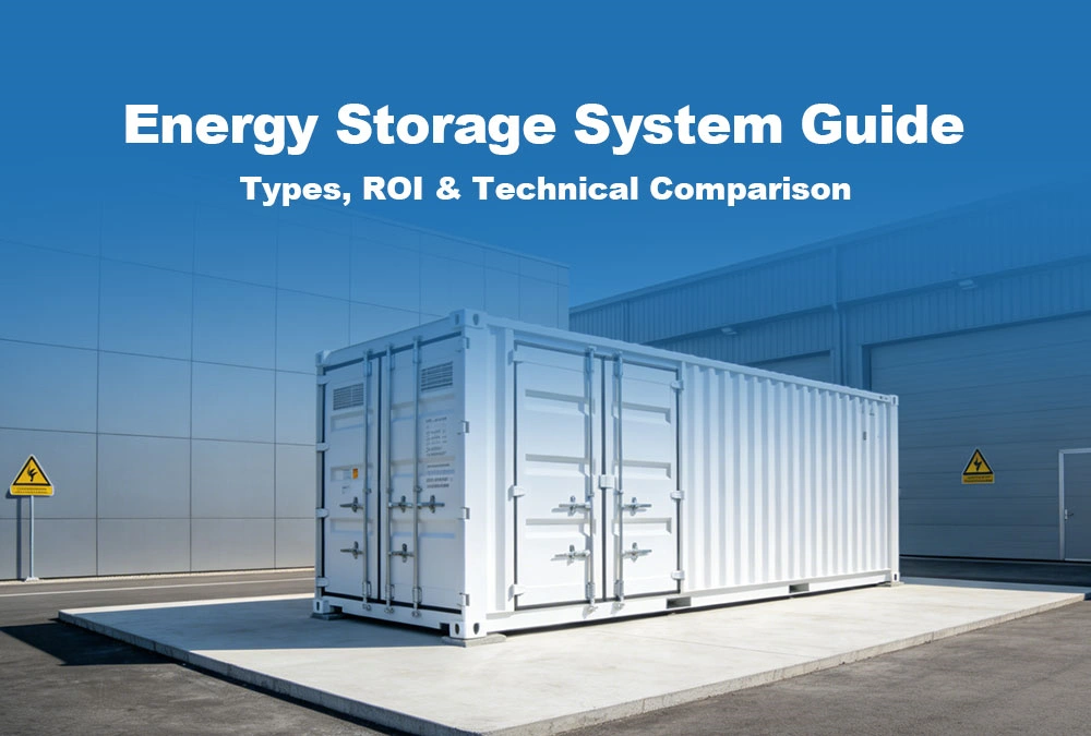 A 20ft containerized battery energy storage system (BESS) installed at a commercial industrial facility for peak shaving.