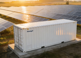 A 5MWh liquid-cooled BESS unit integrated with a large-scale solar farm in Poland for grid stability.