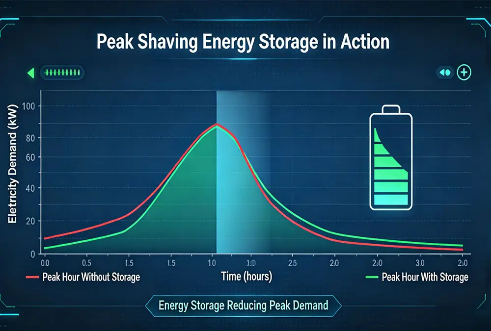 Peak shaving and load optimization with commercial battery energy storage system