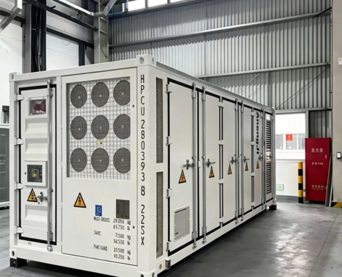 containerized lithium battery energy storage system 2170kWh side view, liquid-cooled BESS for solar and grid applications