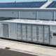 A large-scale battery energy storage system (BESS) installed at an industrial manufacturing plant for peak shaving.