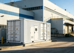 Industrial peak shaving energy storage system installed at a manufacturing facility to reduce demand charges.