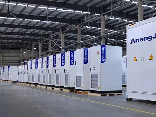 Completed battery energy storage systems stored and ready for shipment to global commercial and industrial projects