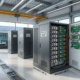 Inside a commercial BESS installation showing the professional layout of integrated LFP battery racks and BMS components.