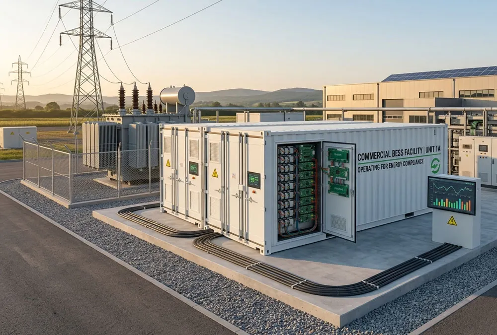 A commercial lithium battery system ensuring reliable energy storage compliance for industrial energy management