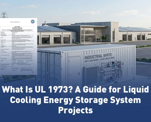 AnengJi commercial liquid cooling energy storage system UL 1973 certified and installed at an industrial facility