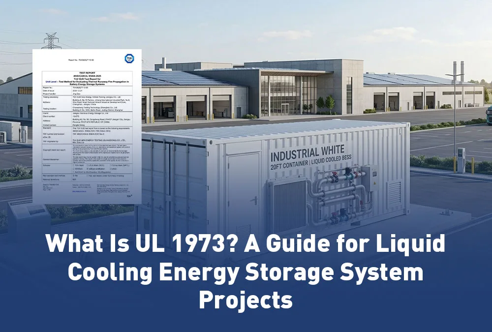 AnengJi commercial liquid cooling energy storage system UL 1973 certified and installed at an industrial facility