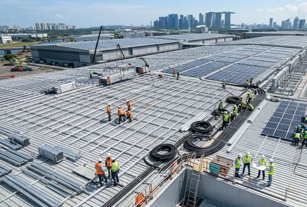 Comprehensive engineering procurement construction management services for multi-contract commercial solar installations.