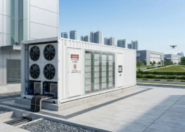 Modular LFP solar battery storage systems for commercial buildings showing localized energy control.