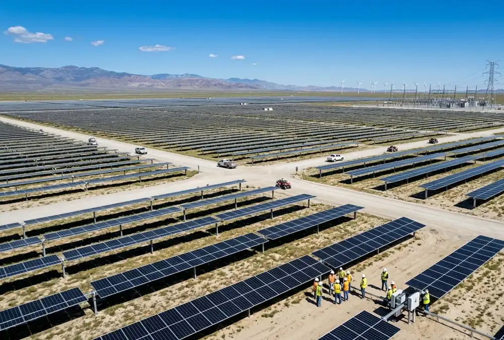 High-performance utility scale solar EPC contractor project delivery featuring single axis tracking systems.