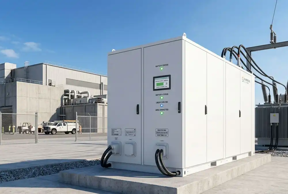 Advanced industrial turnkey solar and battery storage solutions cabinet featuring an integrated liquid-cooled BESS from Anengji Power.