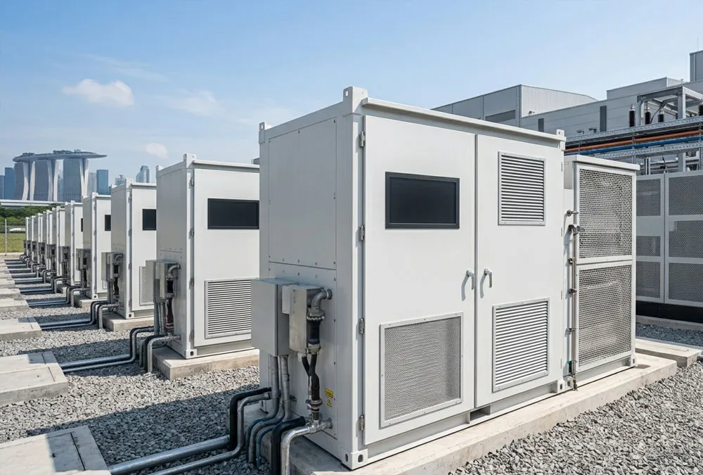 High-capacity industrial battery storage units optimized for peak shaving energy storage and improving battery storage ROI in heavy manufacturing facilities.