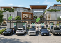 Commercial EV charging station cost estimation and infrastructure banner