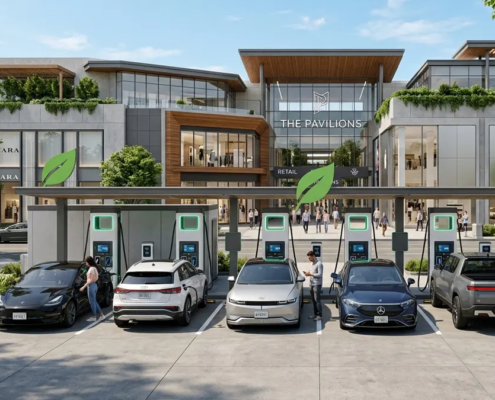 Commercial EV charging station cost estimation and infrastructure banner