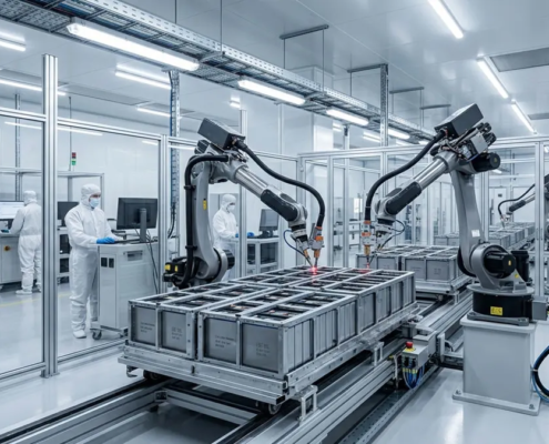 Automated laser welding production line of high-quality solar battery storage manufacturers.