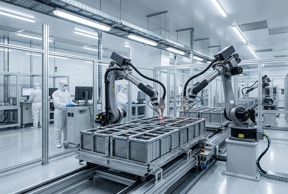Automated laser welding production line of high-quality solar battery storage manufacturers.
