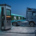 350kW liquid-cooled high power EV charging station connected to an electric car at a highway hub