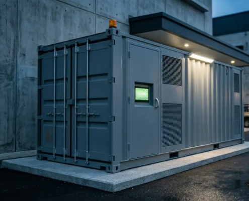 Commercial battery chemistries for energy storage systems installed outdoors at an industrial facility
