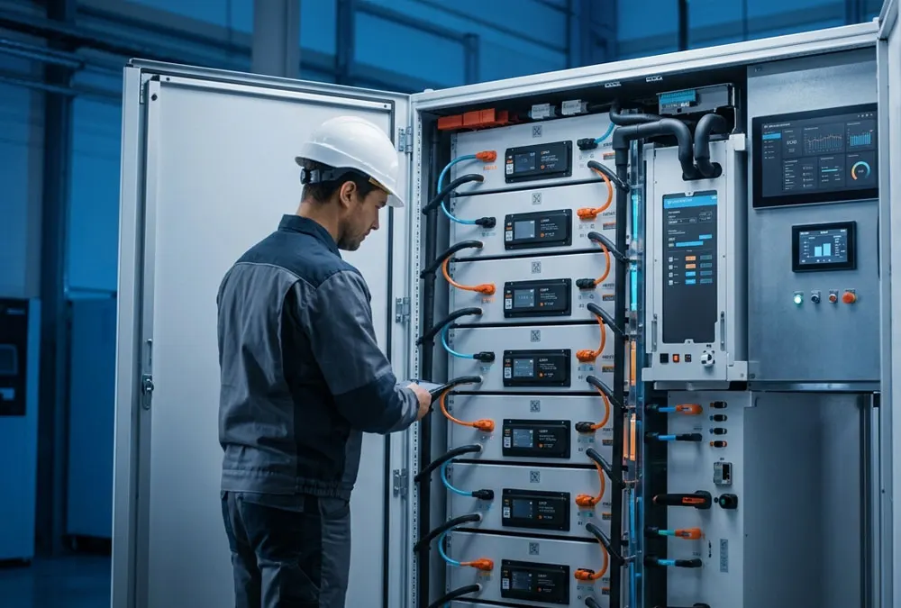 High-density commercial BESS cabinet for reliable industrial backup power