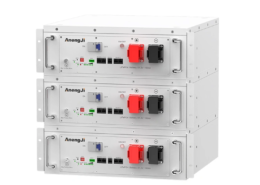 Three Anengji THS5 rack mount lithium batteries stacked for modular energy storage system expansion