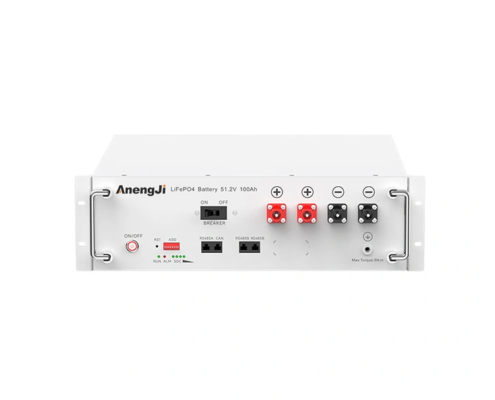 Anengji THS10 10kWh rack mount LiFePO4 battery front view for solar energy storage