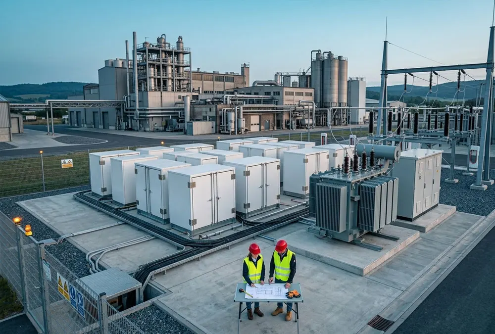 Battery energy storage system design at a European industrial site