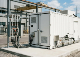 A commercial BESS liquid cooled battery cabinet showing high power BESS C-Rate performance.