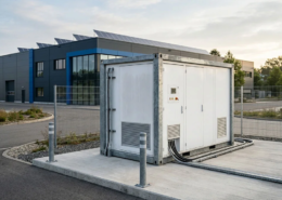 1 MWh energy storage container installed at a European industrial facility