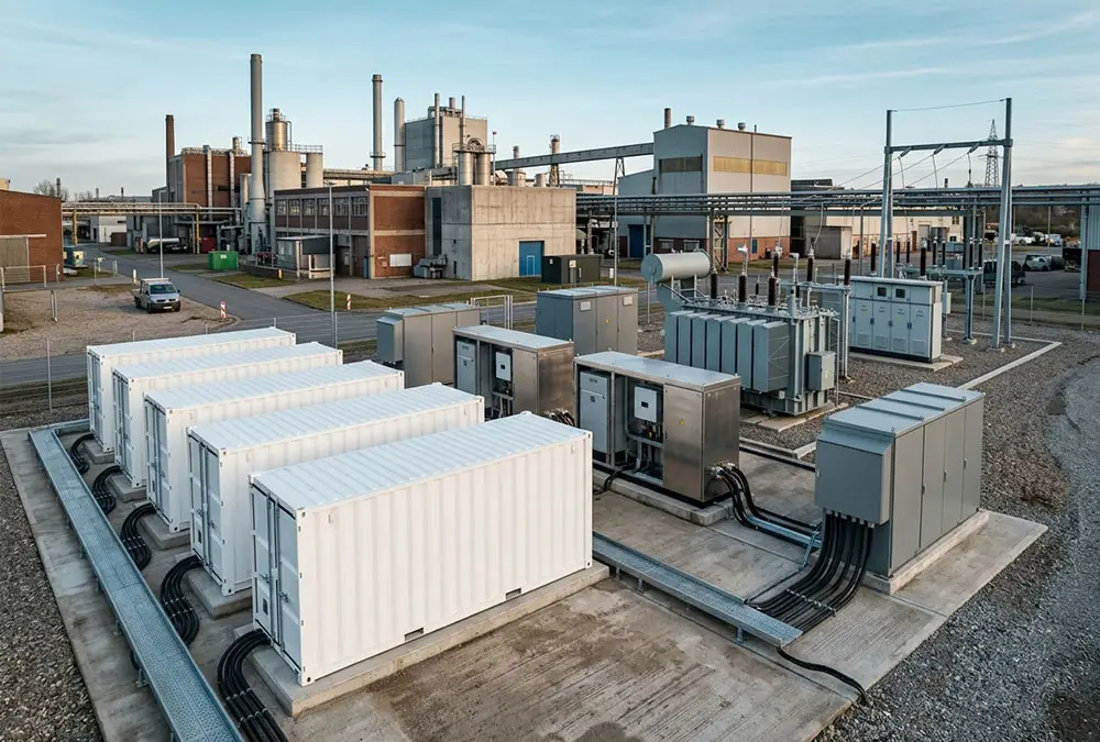 Commercial BESS capacity measured from battery containers to the grid connection point